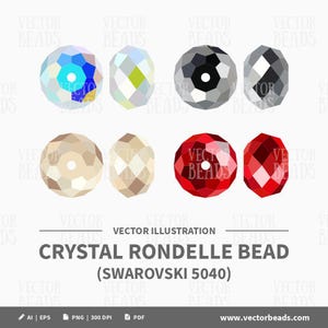 Vektor Illustration von Swarovski 5040 Rondellen - INSTANT DOWNLOAD