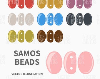 Conjunto de imágenes prediseñadas vectoriales de cuentas de samos - Descarga instantánea