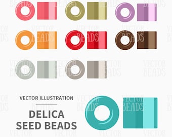 Vektor Clipart Set von Miyuki Delica Perlen - digitale Perlen - Instant Download
