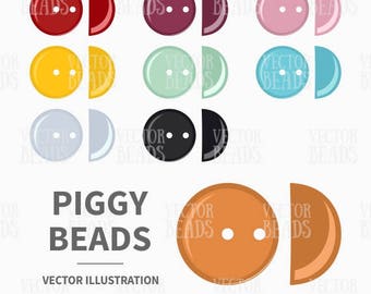 Clip Art Set of Piggy Beads - Instant Download - Beads Drawing for Creating Beading Patterns