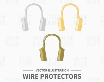 Ilustración vectorial de protectores de alambre - Joyería hallazgos digitales Clipart