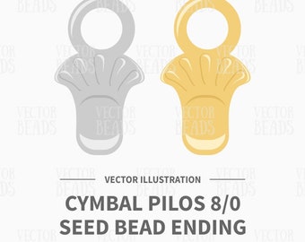 Vector Clip Art Set of Cymbal Pilos 8/0 Seed Bead Ending - Instant Download