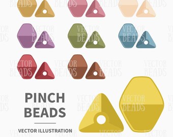 Vector Clip Art Set of Pinch Beads - Instant Download