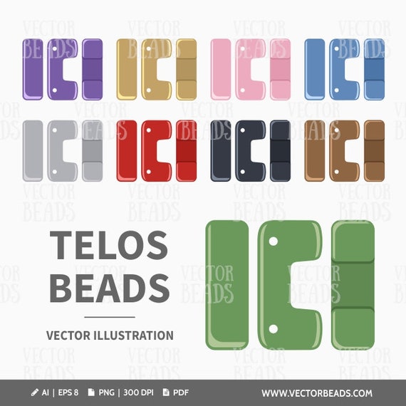 Vector Clipart Set Of Telos Beads Instant Download Etsy