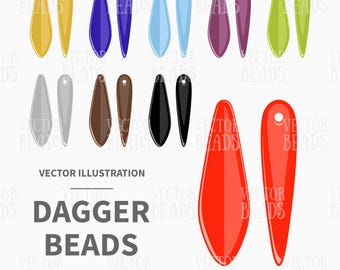 Clip Art Set of Dagger Beads - Instant Download