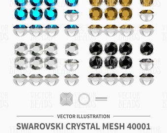 Vector Illustration of Swarovski Crystal Mesh 40001 - Digital Clip Art Set