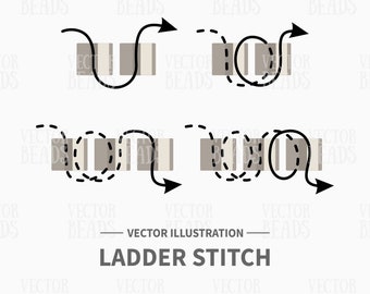 Vector Illustration of Ladder Stitch