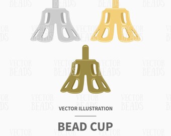 Vector Clipart Set Of Bead Cups - Instant Download