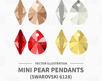 Vektor Illustration eines Swarovski 6128 Anhängers - Digital Clipart