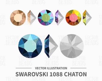Vector Illustration of Swarovski 1088 Chaton Stone - Digital Clipart