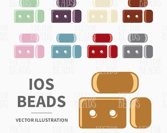 Conjunto de imágenes prediseñadas vectoriales de cuentas de iOS: descarga instantánea