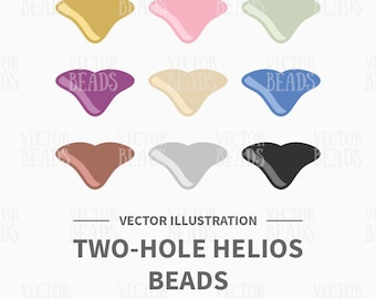 Conjunto de imágenes prediseñadas vectoriales de perlas Helios de dos orificios: descarga instantánea