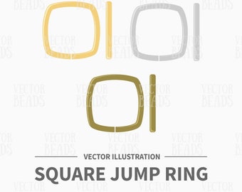 Vector Clip Art Set de anillos de salto cuadrado - Descarga instantánea