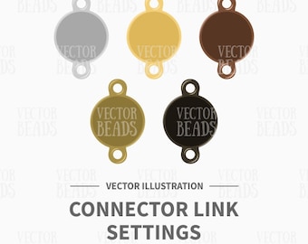 Vector Clipart Conjunto de ajustes de enlace de conector - Descarga instantánea