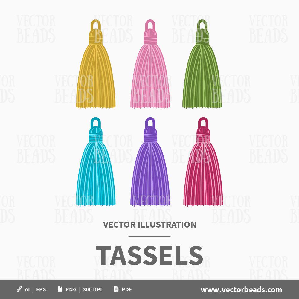 Vector Tazel Tassels Vector Illustration - Etsy