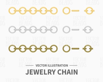 Vector Clipart Set De Cadenas de Joyería - Descarga Instantánea