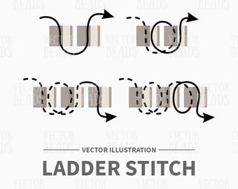 Vector Illustration of Ladder Stitch