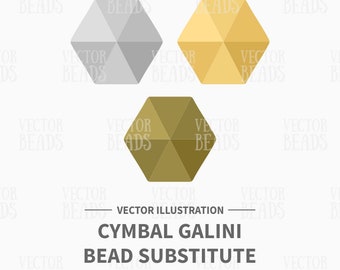 Vector Clipart Set Of Cymbal Galini Bead Substitute - Instant Download