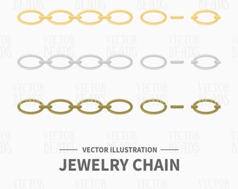 Vector Clipart of Chains for Drawing Jewellery Instructions - Instant Download