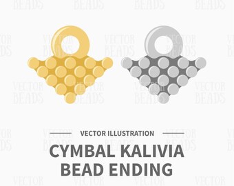 Vector Clip Art Set of Cymbal Kalivia Bead Ending - Instant Download