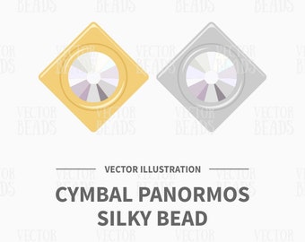 Vector Clip Art Set of Cymbal Panormos Silky Bead Substitute - Instant Download