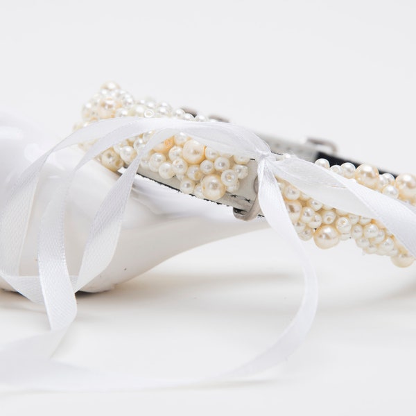 Ivory Dog collar,Wedding pearl pet collar ,Sparkling Crystal Dog Collar