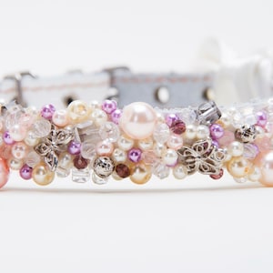 Wedding Dog collar,Wedding crystal pet collar,Beautiful white wedding dog collar ,Sparkling Crystal Dog Collar