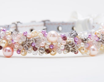 Wedding Dog collar,Wedding crystal pet collar,Beautiful white wedding dog collar ,Sparkling Crystal Dog Collar