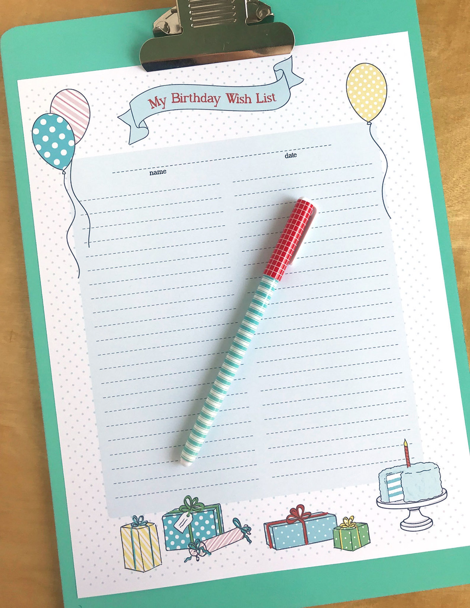 Birthday Wish List Printable- Instant PDF Download- Kids Journal ...