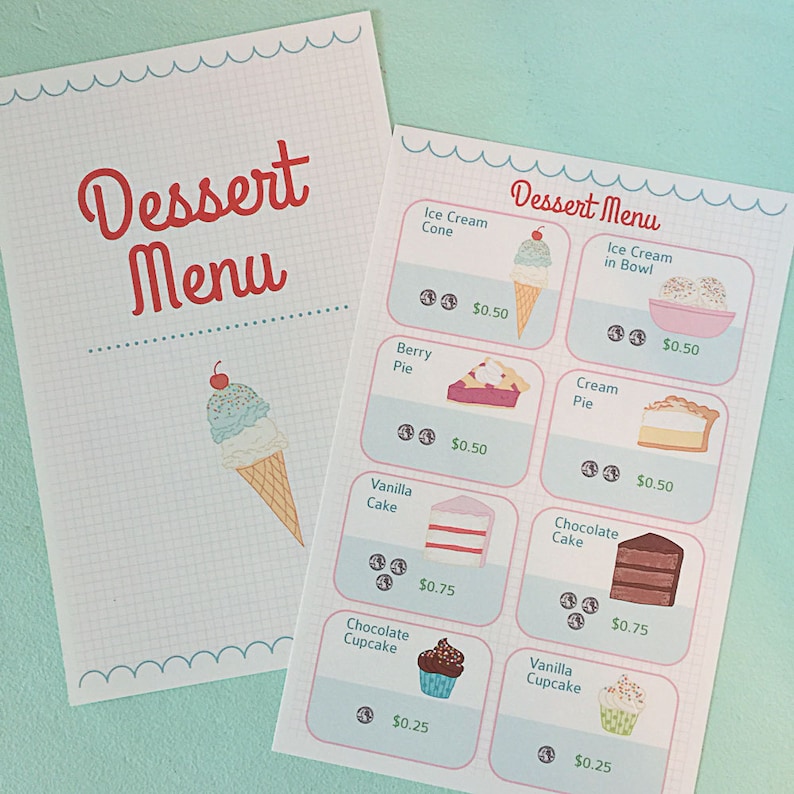 Pretend Play RESTAURANT SET Printables Instant PDF Download | Etsy