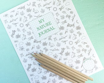 NATURE JOURNAL Printable- Instant PDF Download- nature study, first nature journal, kids journal, naturalist, backyard, educational
