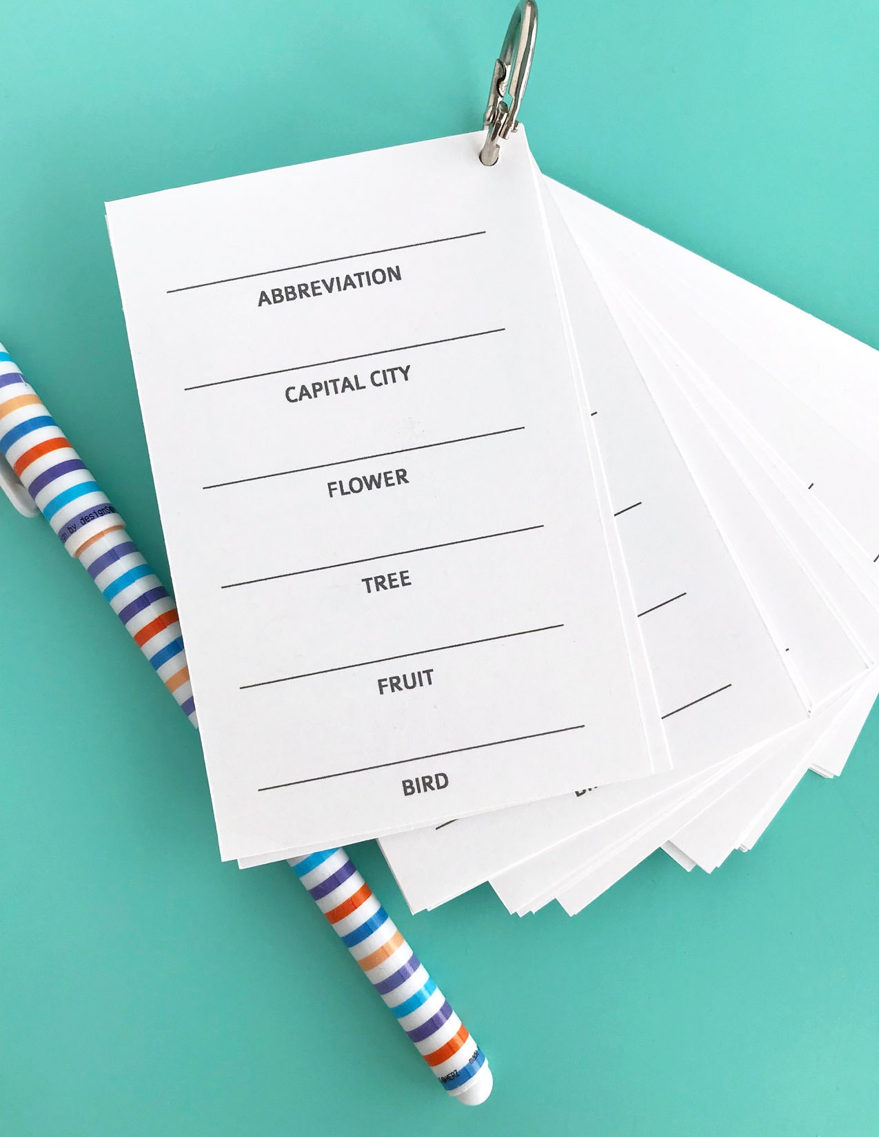 Printable STATES Flashcards Digital File Instant Download State Symbols ...