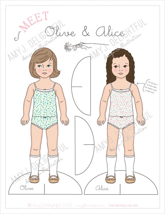 Paper Doll, Printable Doll, Cut Out Doll, Printable, Craft Doll, Doll and  Clothes, Childrens Printable, Ruby Doll, Instant Download 