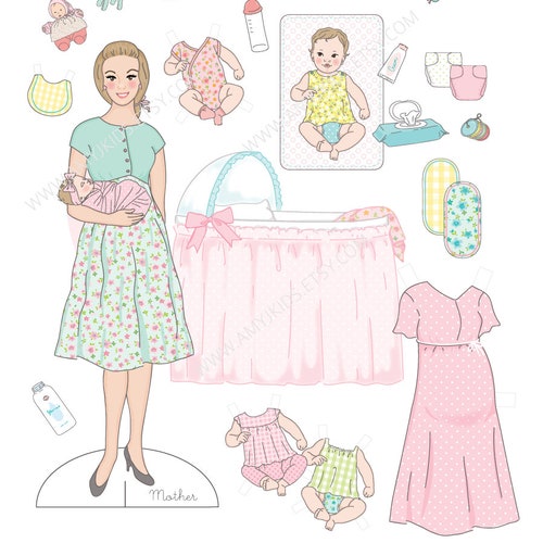 Printable PAPER Doll HOUSE Backgrounds Set Pdf Instant - Etsy