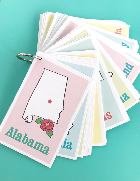 Printable STATES Flashcards Digital File Instant Download | Etsy