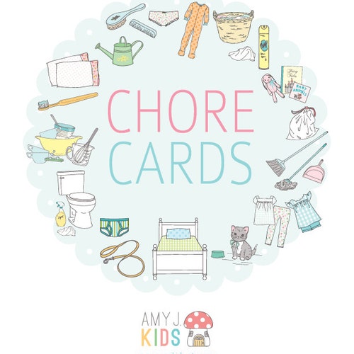 Children's Printable CHORE CARDS With POINTS Digital File - Etsy
