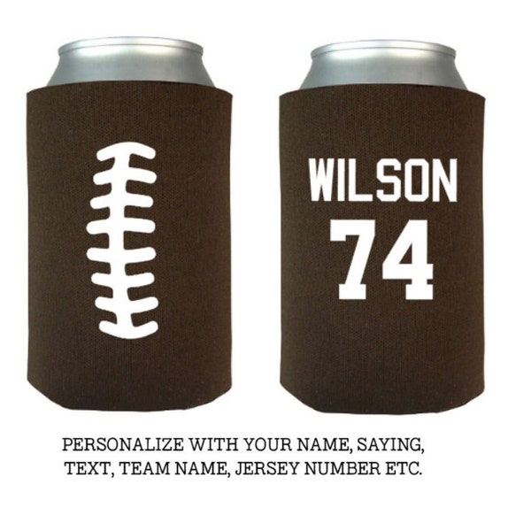 Football Can Cooler, Personalized, Your Name, Football, Mom, Can Cooler, Tailgate, Favor, Party, Coach, Team, Gift, Jersey, Football Season