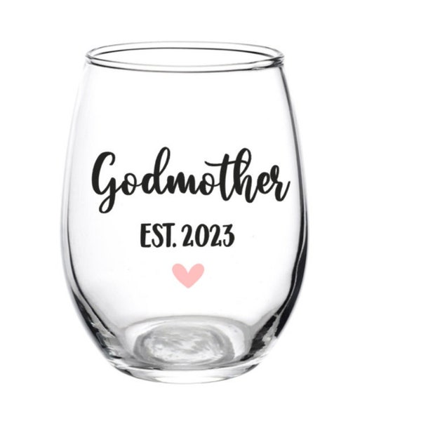 Godmother Wine Glass, Godmother Glass, Godmother Proposal, Fairy Godmother, Godmother Gift, Wine Glass, Baptism, Favor, Personalized, Gift