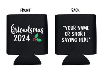 Enfriador de latas Friendsmas 2024, Friendsmas, Enfriador de latas, Personalizado, Navidad, Navidad de amigos, Soporte para cerveza, Regalo, Recuerdo, Bebidas, Santa