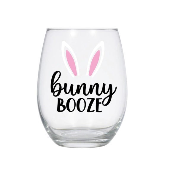 Bunny Booze, Easter Glass, Personalized, Your Name, Easter, Adult Basket, Tumbler, Wine Glass, Easter Basket, Wine Glass, Brunch, Favor