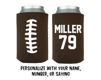 Football Can Cooler, Personalized, Football, Football Mom, Tailgate, Football Season, Coach, Party, Favor, Beer Holder, Gift, Football Game