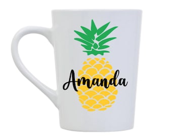 Personalized Pineapple Mug, Pineapple Mug, Pineapple Gift, Pineapple, Coffee Mug, Favor, Gift, Swinger, Personalized, Your Name, Party, Mug
