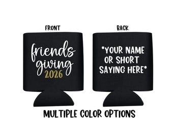 Personalized Friendsgiving Can Cooler, Friendsgiving, Gift, Favor, Thanksgiving, Place Setting, Beer Glass, Friendsgiving 2025, Dinner Gift