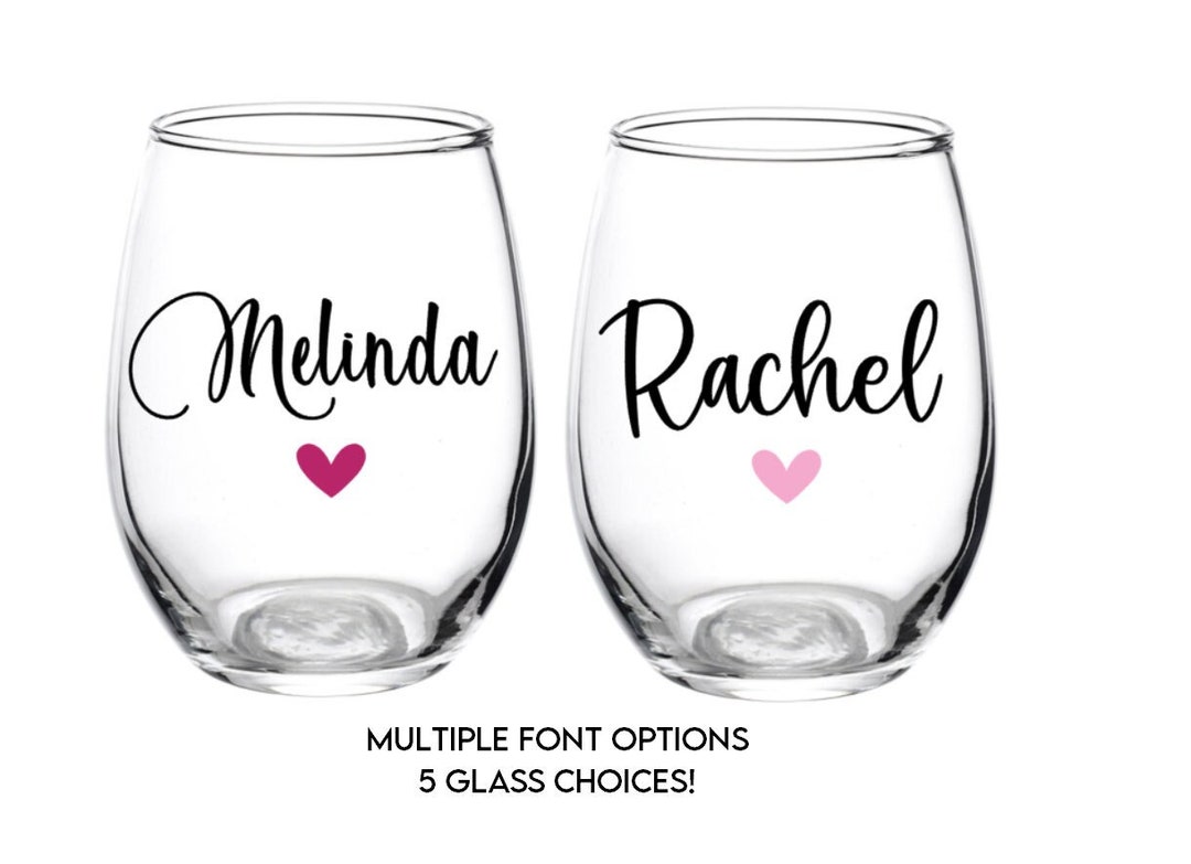 Personalized Wine Glass, Your Name, Wine Glass, Bridal Party, Name