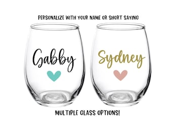 Personalized Wine Glass, Your Name, Wine Glass, Bridal Party, Girls Weekend, Your Text, Wedding, Favor, Gift, Girls Weekend, Friends, Beer