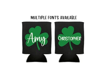 St Patrick's Day Can Cooler, St Patrick's Day, Your Name, Personalized, Shamrock, Pub Crawl, Beer, Drinks, Shamrocked, Favor, Party, Gift