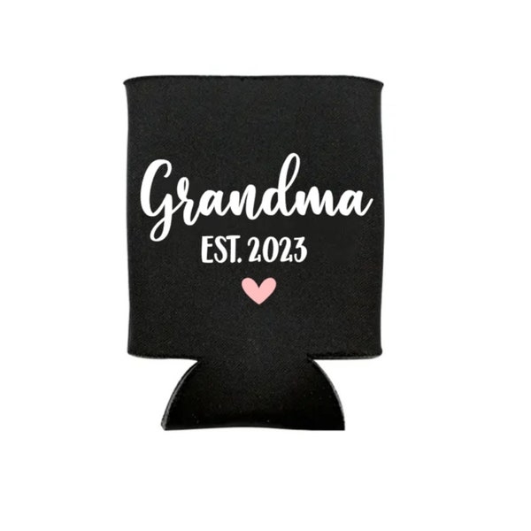 Grandma Can Cooler, New Grandma, Nana, Mimi, Can Cooler, Personalized, Promoted to Grandma, Est 2024, Gift, Grandma, Favor, New Baby, Granny