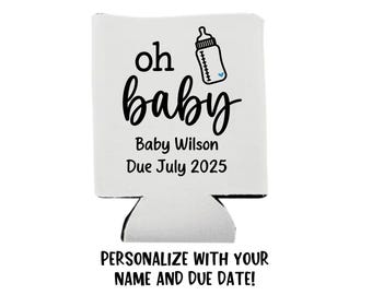 Oh Baby Can Cooler, Baby Shower, Beer Holder, Gender Reveal, Drink Holder, Gender Party, Favor, Gift, Baby, Sprinkle, Girl, Boy, Mom, Dad
