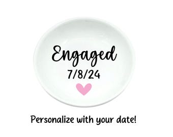 Engagement Ring Dish, Wedding Ring Dish, Engagement, Ring Dish, Ring Holder, Trinkey Tray, Jewelry, Personalized, Bride, Future Mrs, Gift