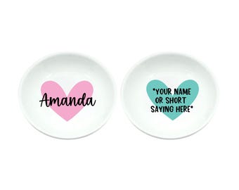 Personalized Ring Dish, Your Name, Ring Dish, Ring Holder, Gift, Trinket Tray, Jewelry Holder, Bridal Party, Wedding Ring Dish, Favor, Heart